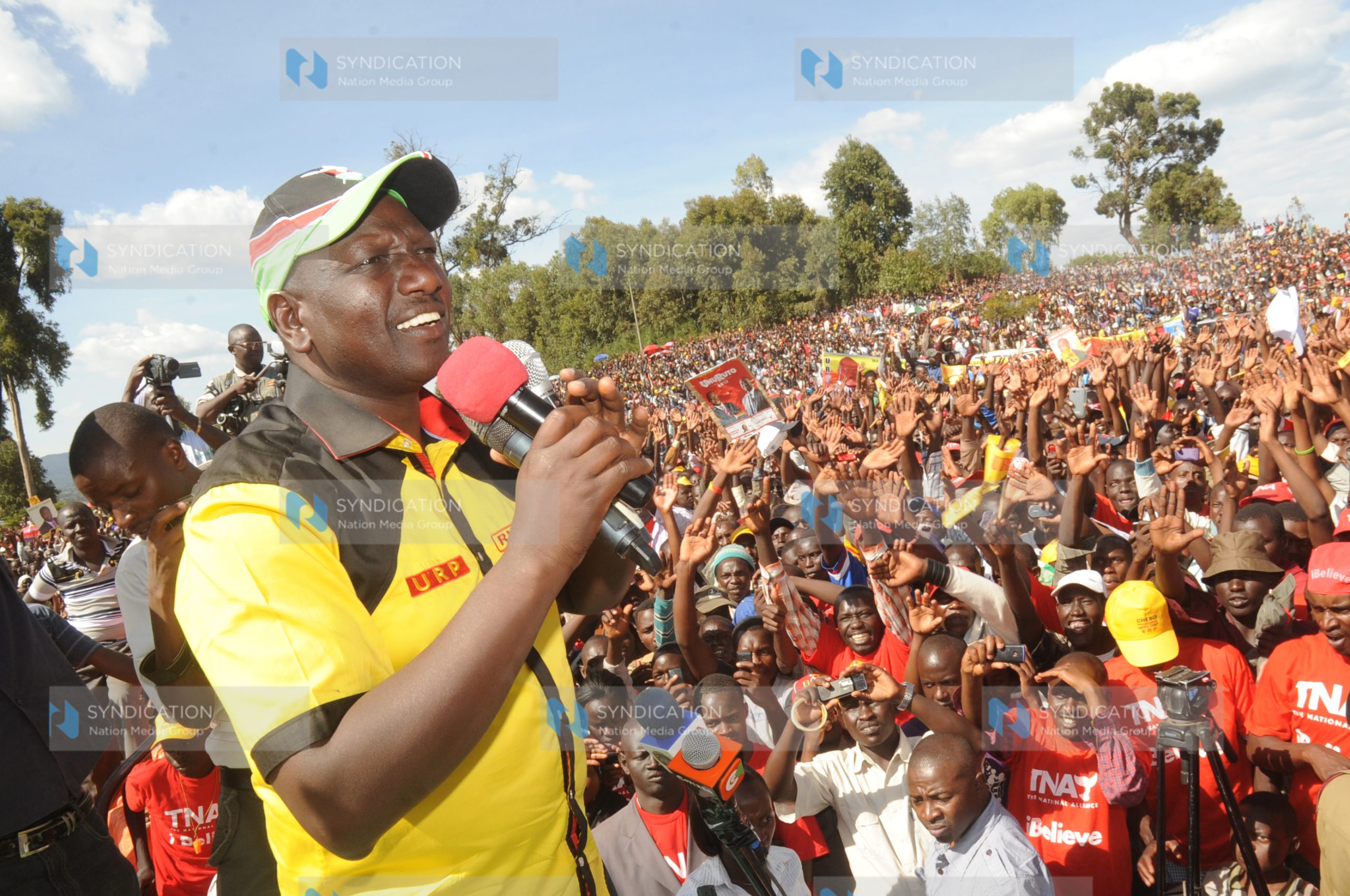 Jubilee Coalition running mate William Ruto addressing a rally
