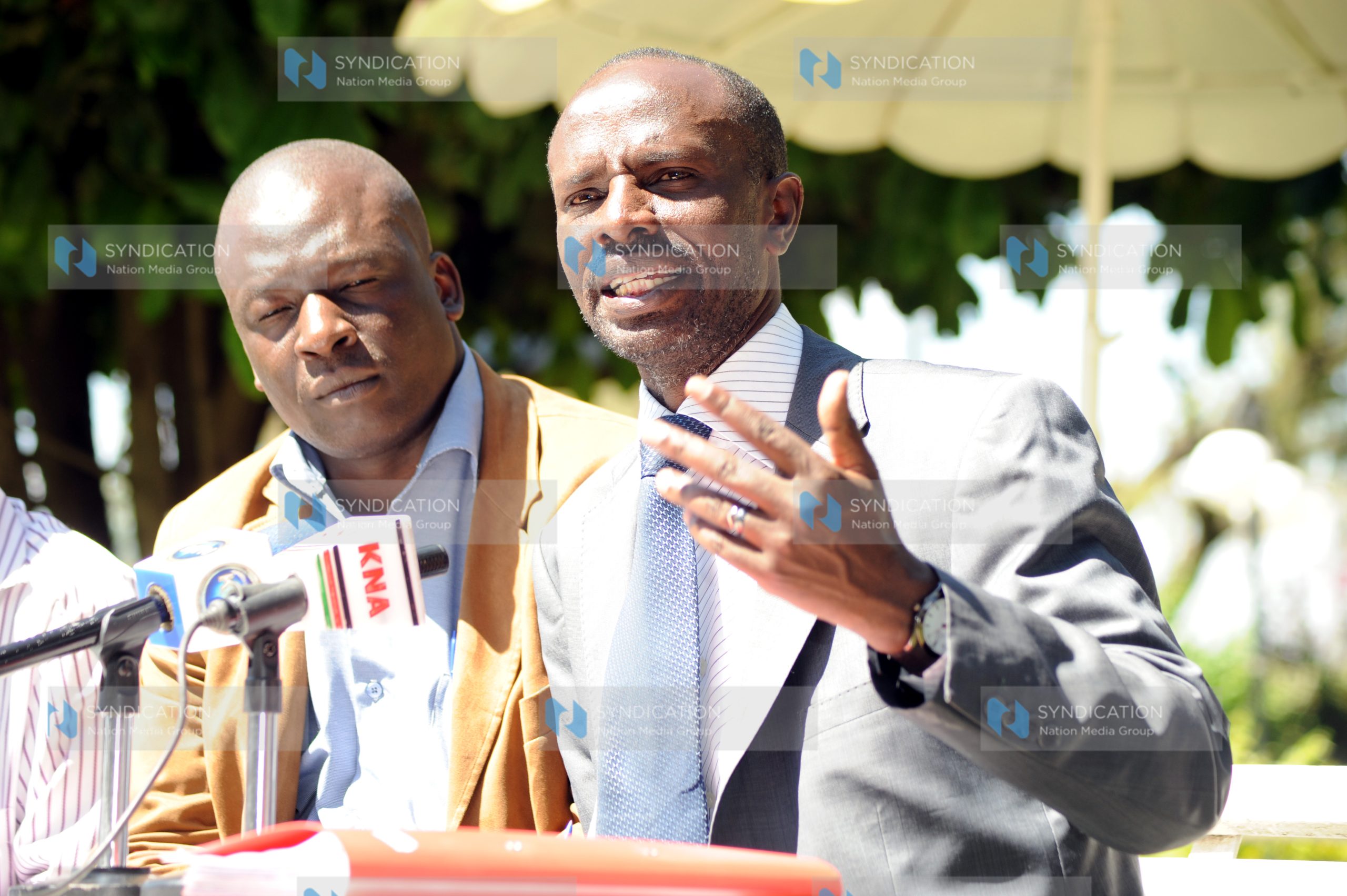 KNUT National Chairman, Mr. Wilson Sossion with Federation of PUSETU-K chairman Tom Odege