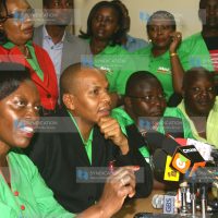 Narc-Kenya party leader Martha Karua, Secretary General Danson Mungatana with other party leaders