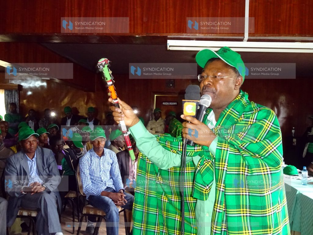 CORD Co-Principal Moses Wetangula addresses Ford Kenya delegates