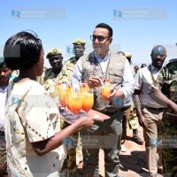 Cabinet secretary for Tourism Najib Balala at the Serena Airstrip in Maasai Mara game reserve