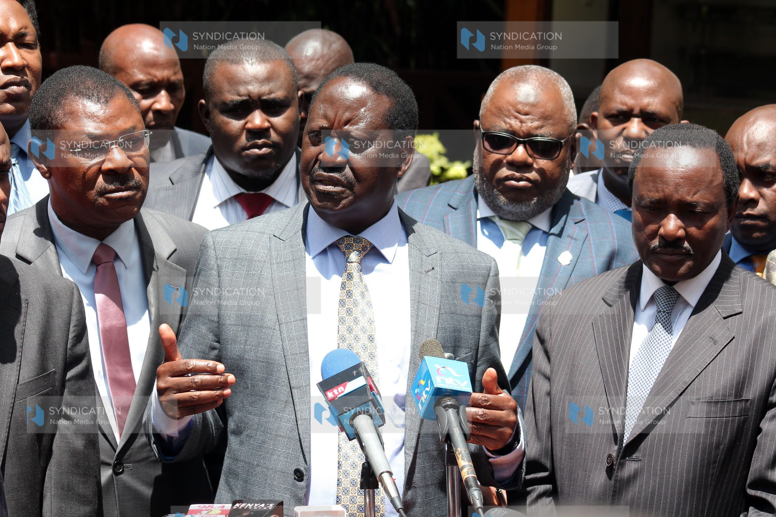 NASA Co-Principals Raila Odinga, Moses Wetangula, Kalonzo Musyoka and Coalition Senators
