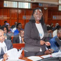 Lawyer Martha Karua at the Milimani Law courts