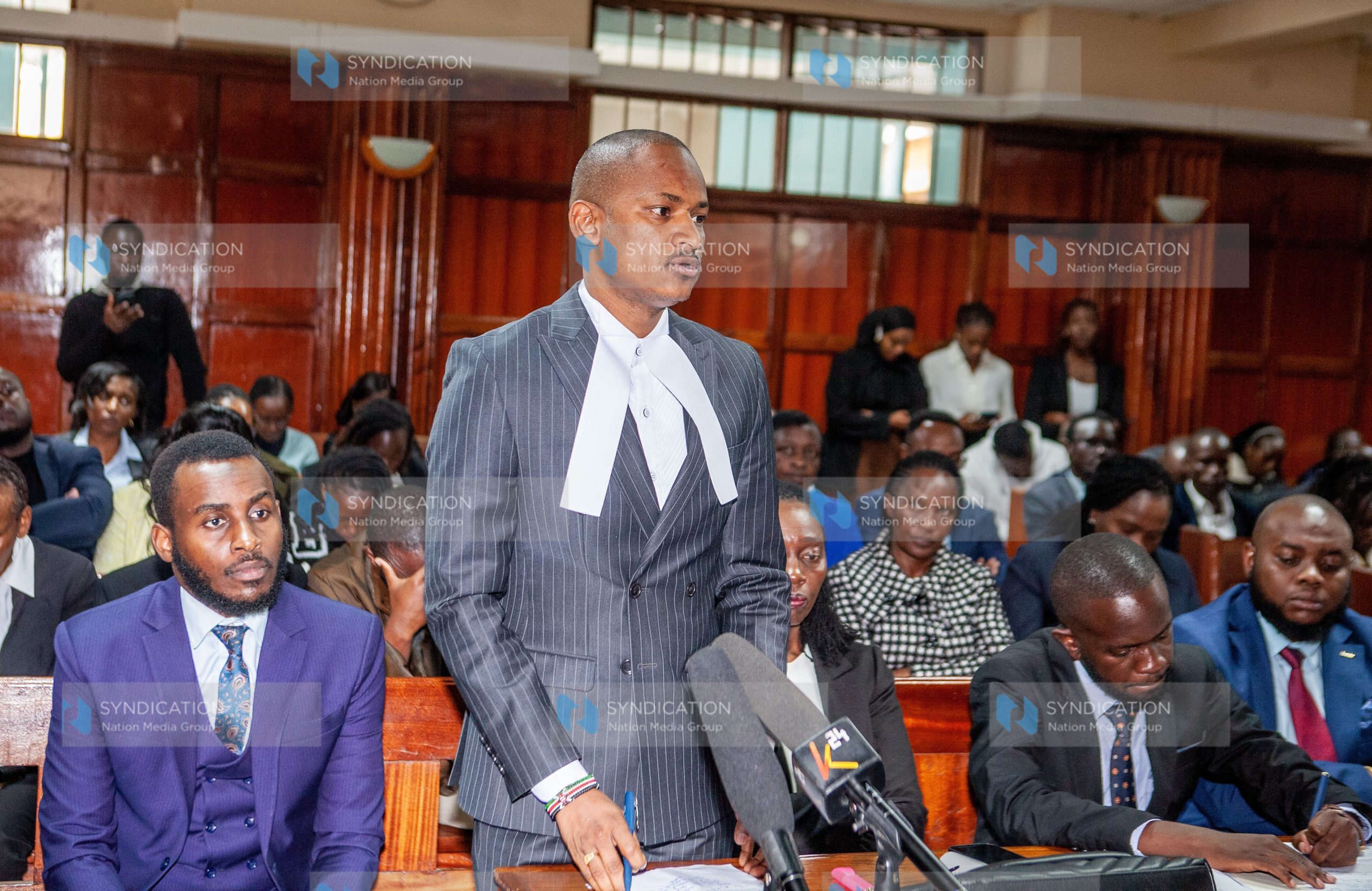 Lawyer Babu Owino at the Milimani Law courts