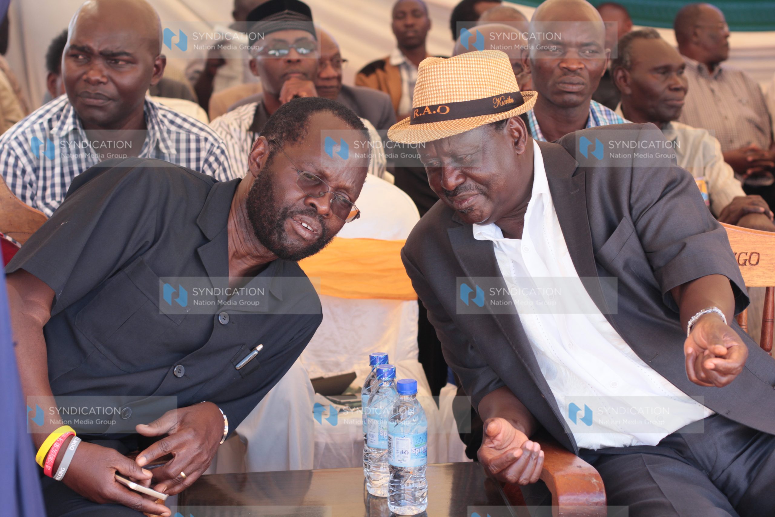 Former Prime minister Raila Amolo Odinga and Kisumu County Senator Anyang’ Nyong’o