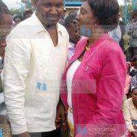 Water Minister Charity Ngilu (right) meets her Assistant Minister Mwangi Kiunjuri