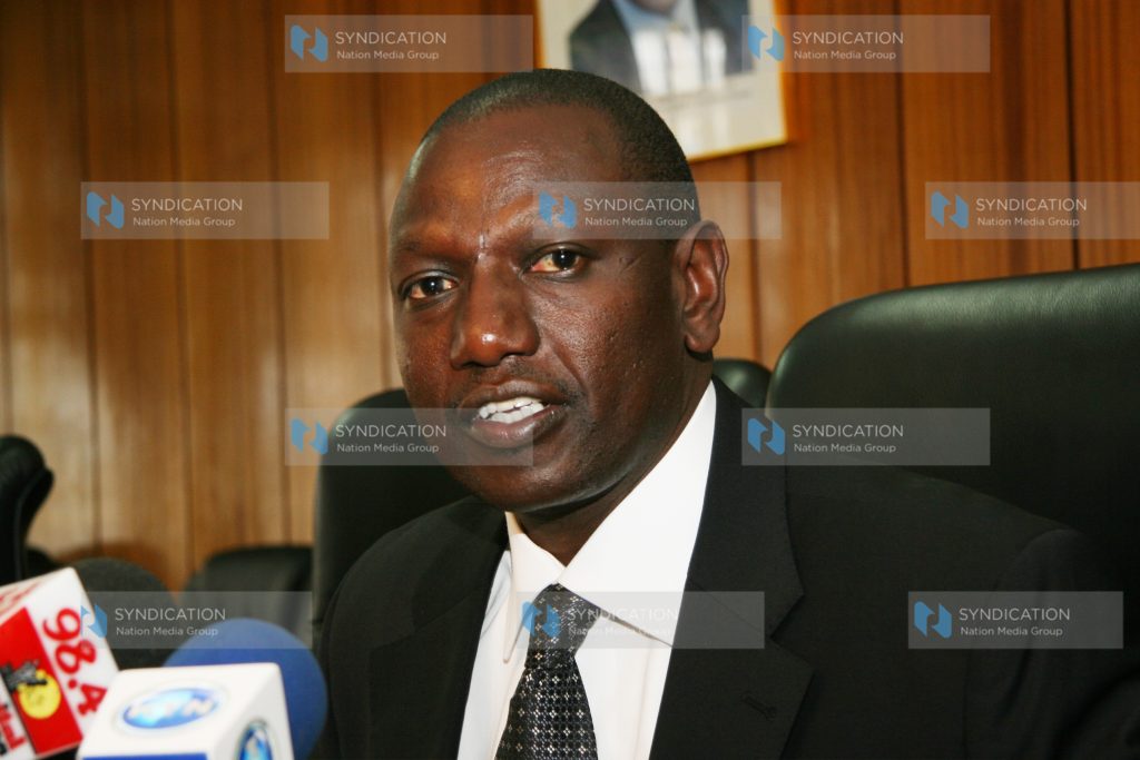 Agriculture Minister William Ruto