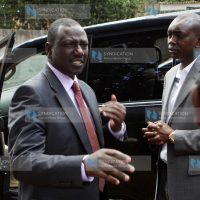 William Ruto speaks with party supporters