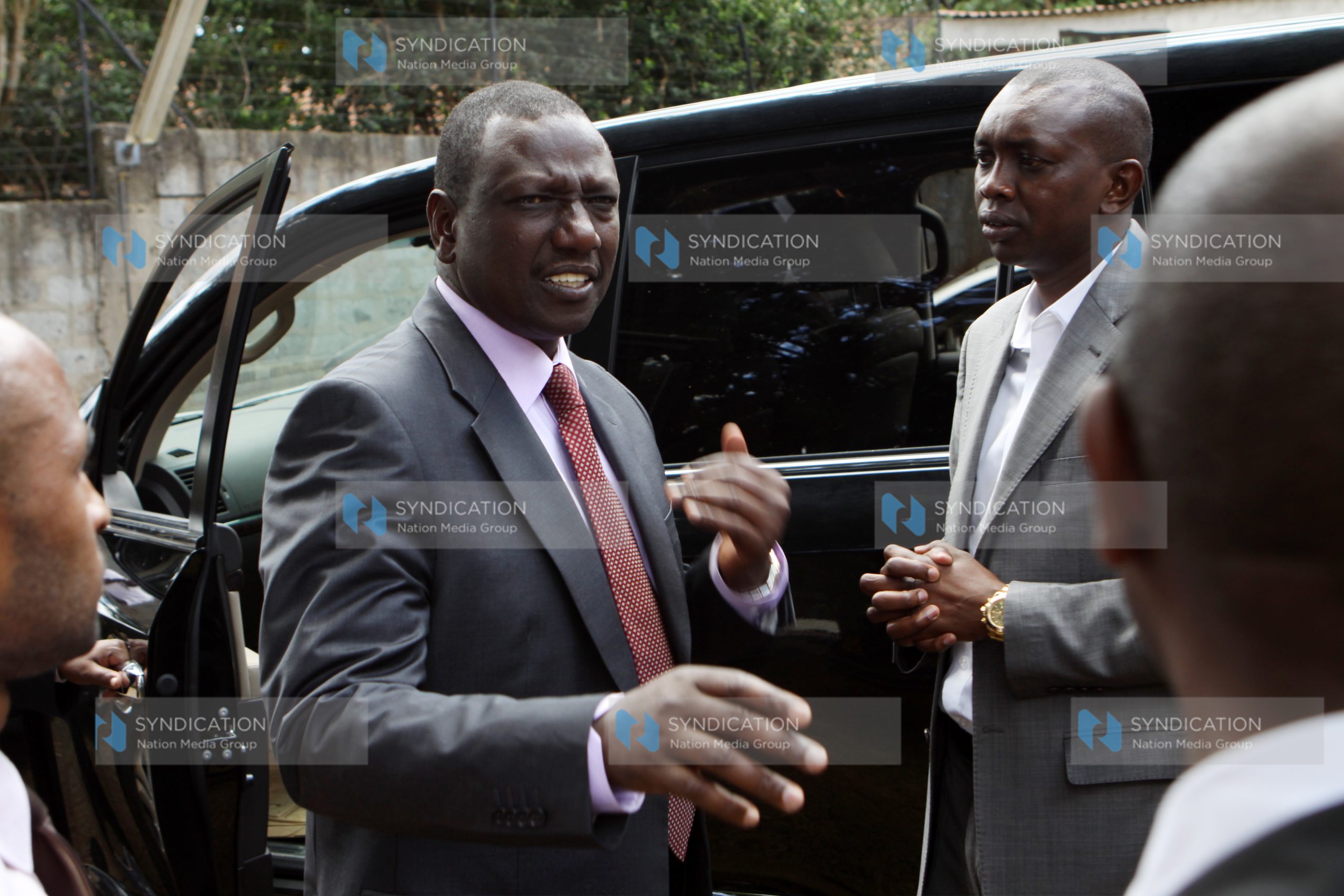 William Ruto speaks with party supporters