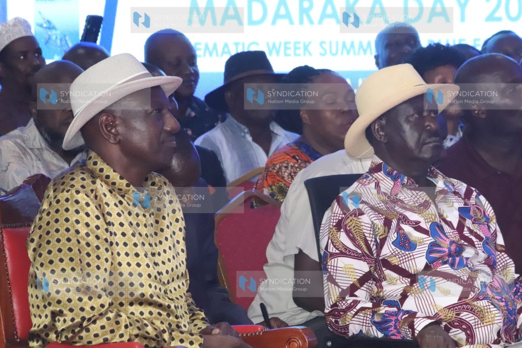President William Ruto and ODM leader Raila Odinga
