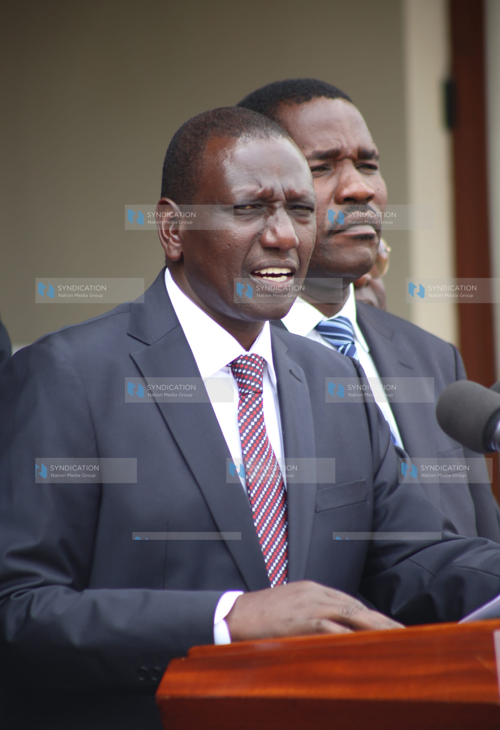 Deputy President William Ruto with Council of Governor chairman Peter Munya