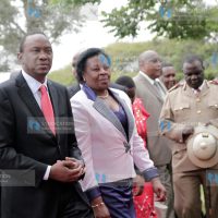 President Uhuru Kenyatta and the widow of former Internal Security Minister Prof George Saitoti