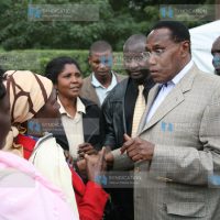 Internal security minister George Saitoti meets his constituents