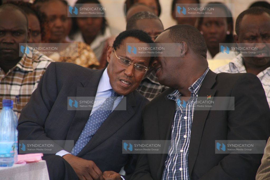 Internal security minister George Saitoti and Mtitu MP Kiema Kilonzo