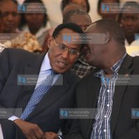 Internal security minister George Saitoti and Mtitu MP Kiema Kilonzo