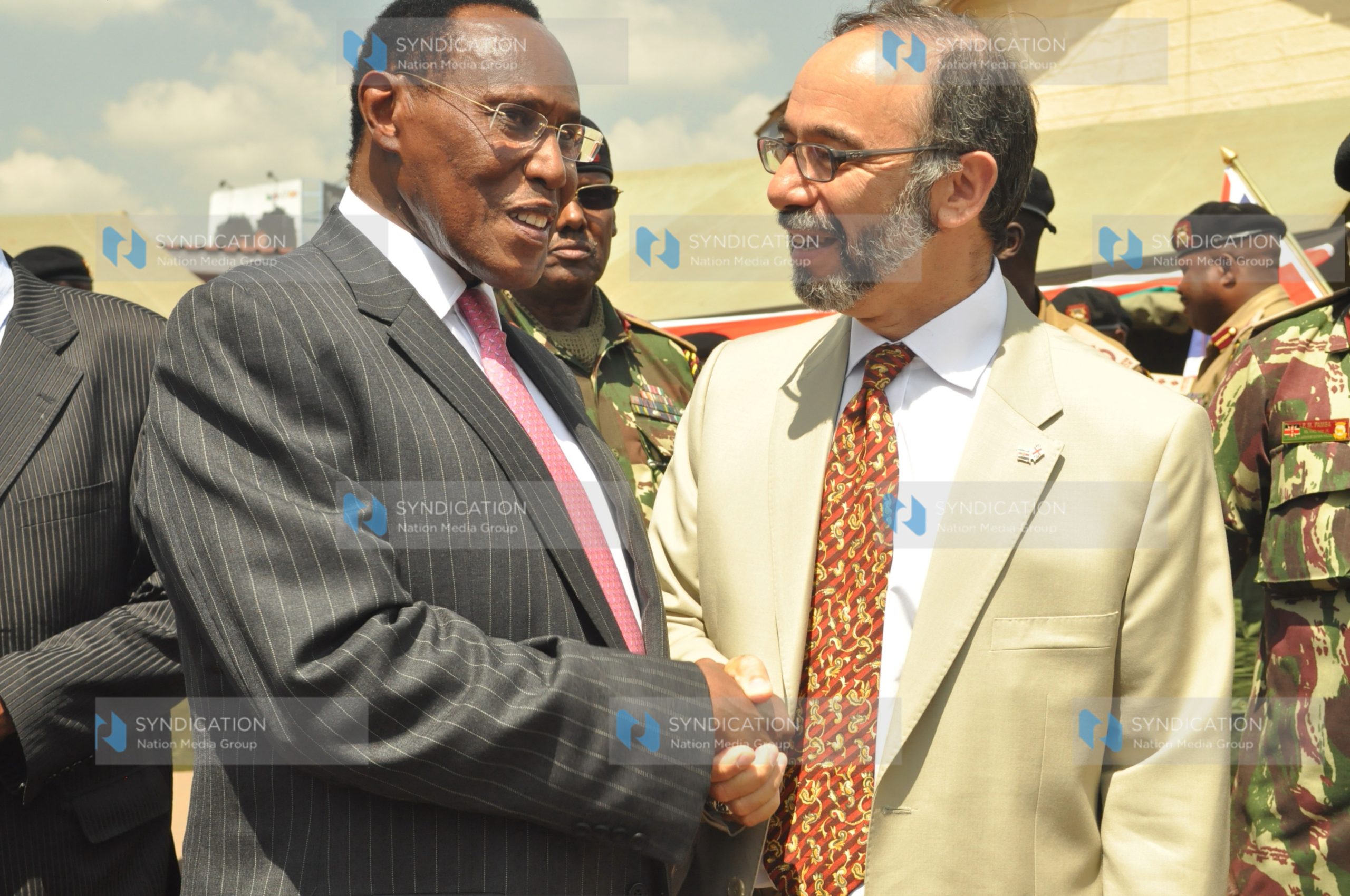 The minister for internal security, George Saitoti and British High Commissioner to Kenya Peter Tibber