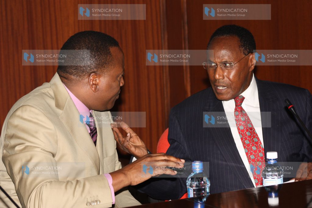 Internal Security minister Prof George Saitoti with assistant ministers Richard Onyonka