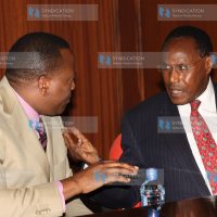 Internal Security minister Prof George Saitoti with assistant ministers Richard Onyonka