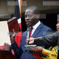 Nairobi governor Johnson Sakaja taking the oath of office