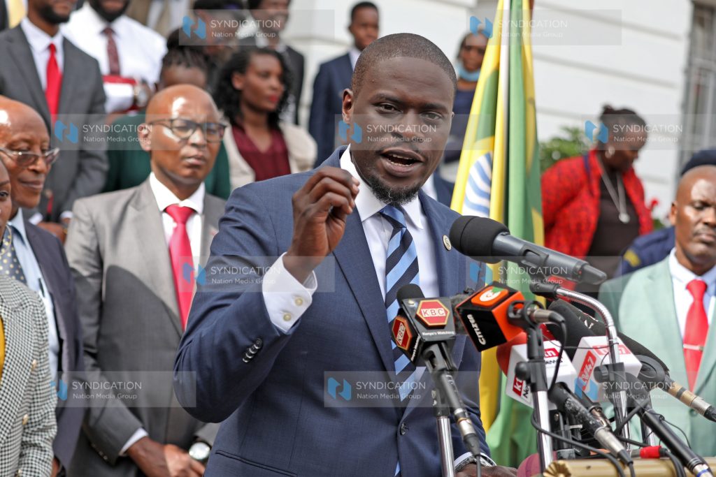 Nairobi Governor Johnson Sakaja during the unveiling of county executive committee members