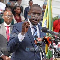 Nairobi Governor Johnson Sakaja during the unveiling of county executive committee members