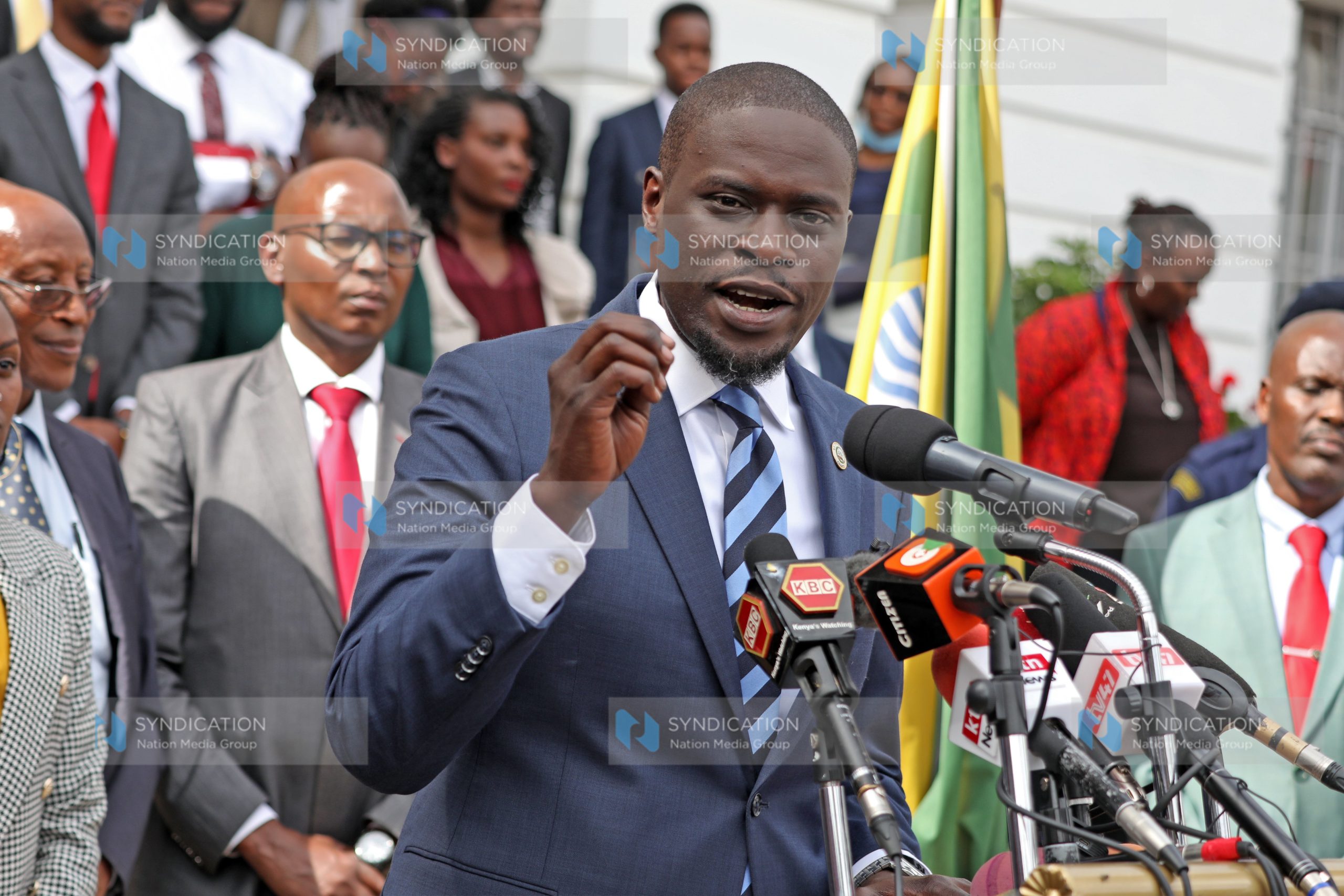 Nairobi Governor Johnson Sakaja during the unveiling of county executive committee members
