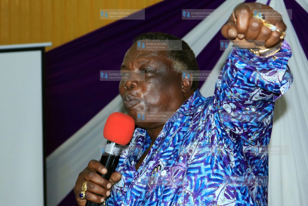 COTU Sec Gen Francis Atwoli gives a speech during a consultative forum