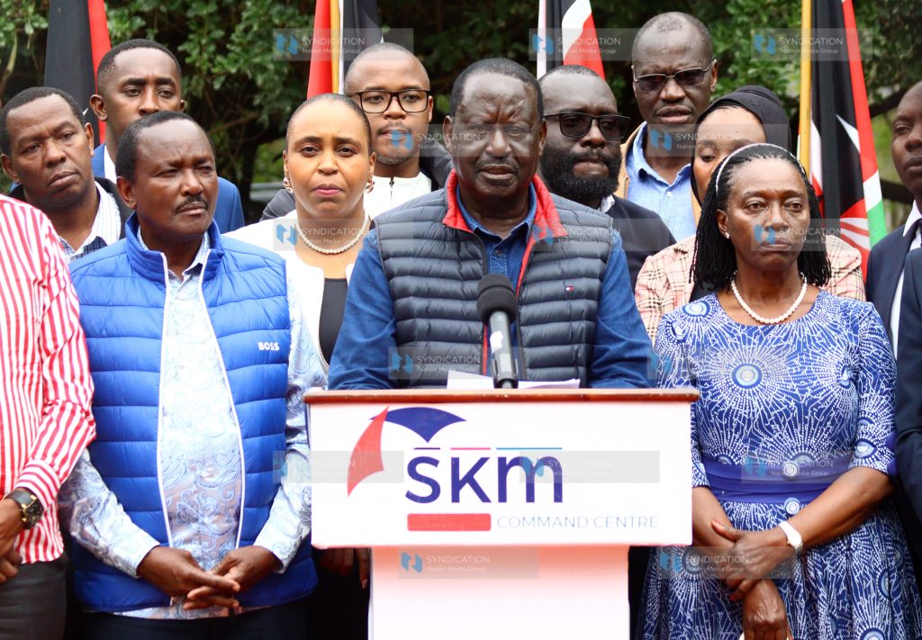 A presser at Steven Kalonzo Musyoka Command Centre on NARC–Kenya party leader.