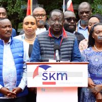 A presser at Steven Kalonzo Musyoka Command Centre on NARC–Kenya party leader.