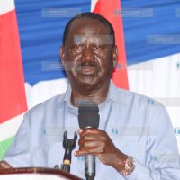 Raila Odinga addressing journalists