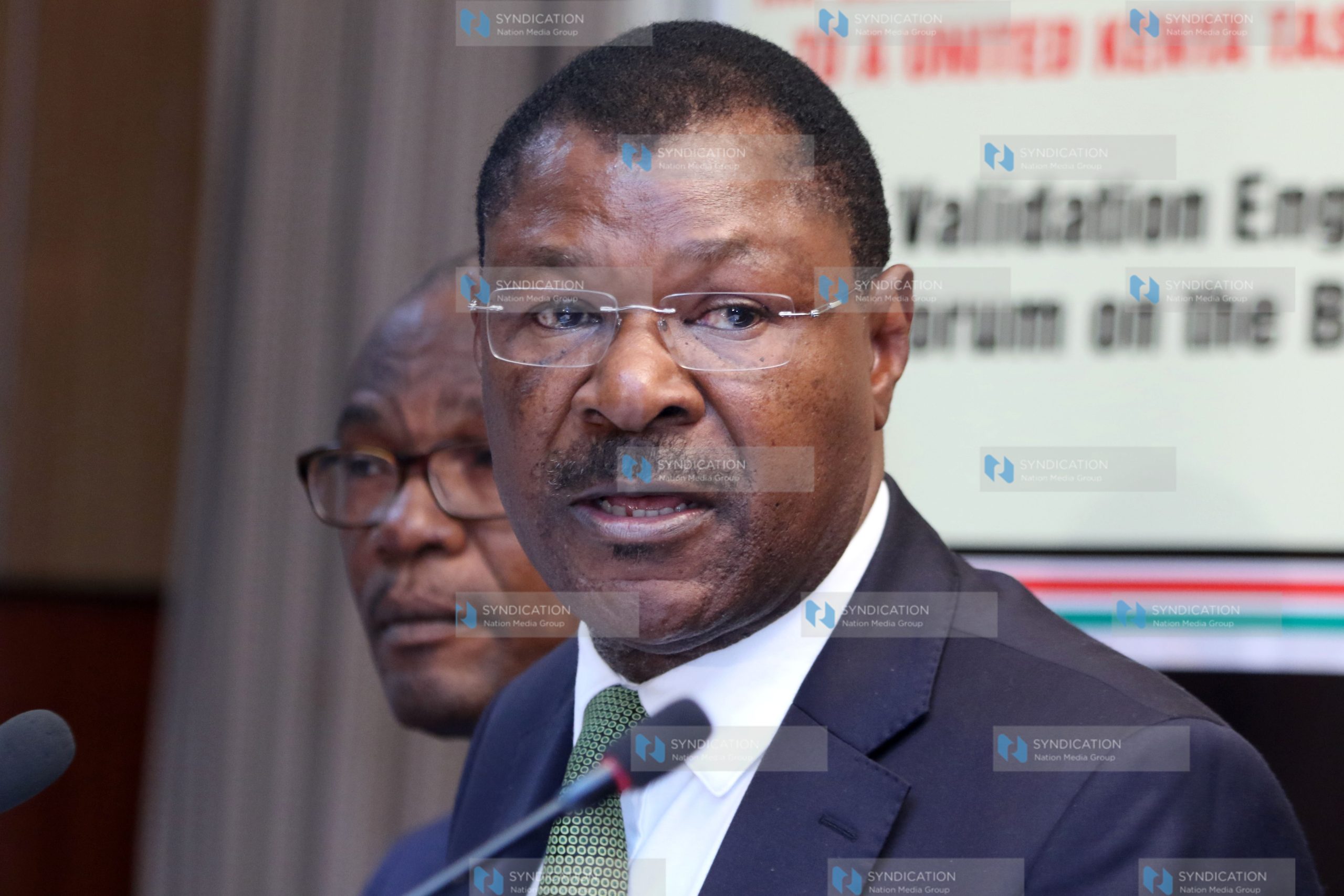 Ford Kenya Party leader Moses Wetangula (R)