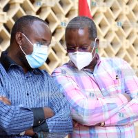 Amos Kimunya having a word with Minority whip in the National Assembly Junet Mohamed