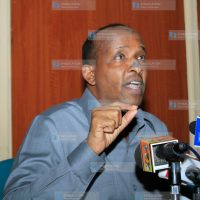 Majority leader in National Assembly Aden Duale address the press