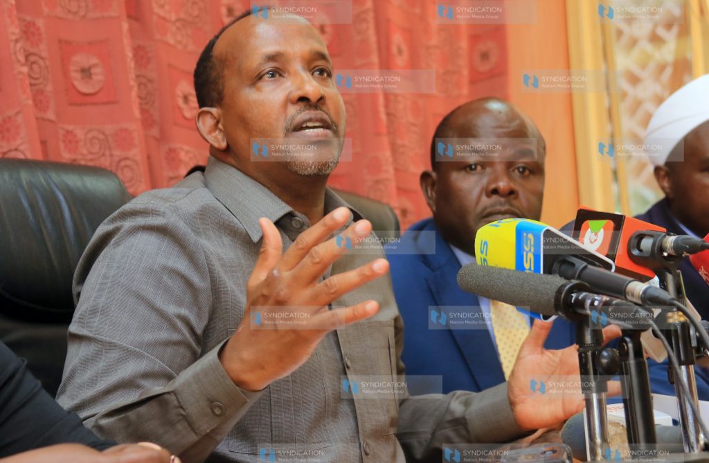 Leader of majority in the National Assembly Aden Duale (left)