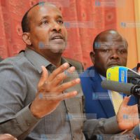 Leader of majority in the National Assembly Aden Duale (left)
