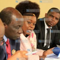 Millie Odhiambo (second right) when she appeared before Health Committee