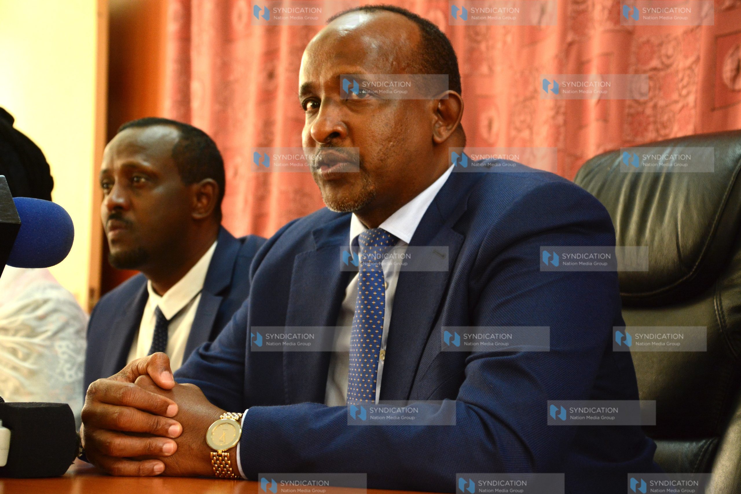 Aden Duale (right) with Mandera North MP Bashir Abdullahi
