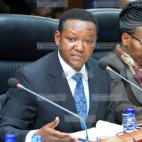 Machakos Governor Alfred Mutua when he appeared before Senate Committee