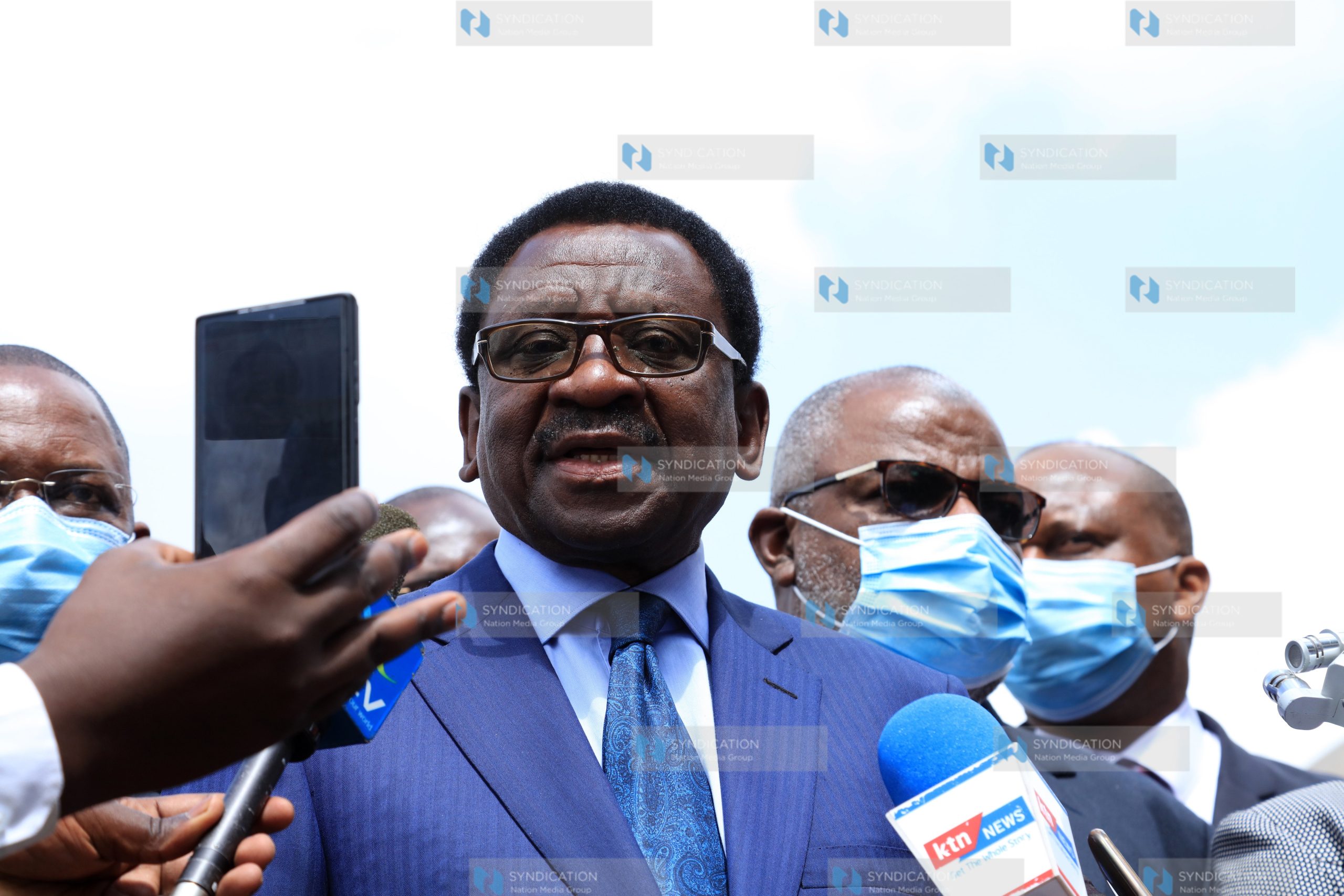 Senate Minority Leader James Orengo addresses the media