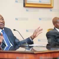 President Uhuru Kenyatta and his Ugandan counterpart President Yoweri Museveni