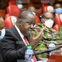 Cabinet Secretary Fred Matiang’i making his submissions