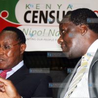 Cabinet Minister Prof. George Saitoti with Wycliff Oparanya