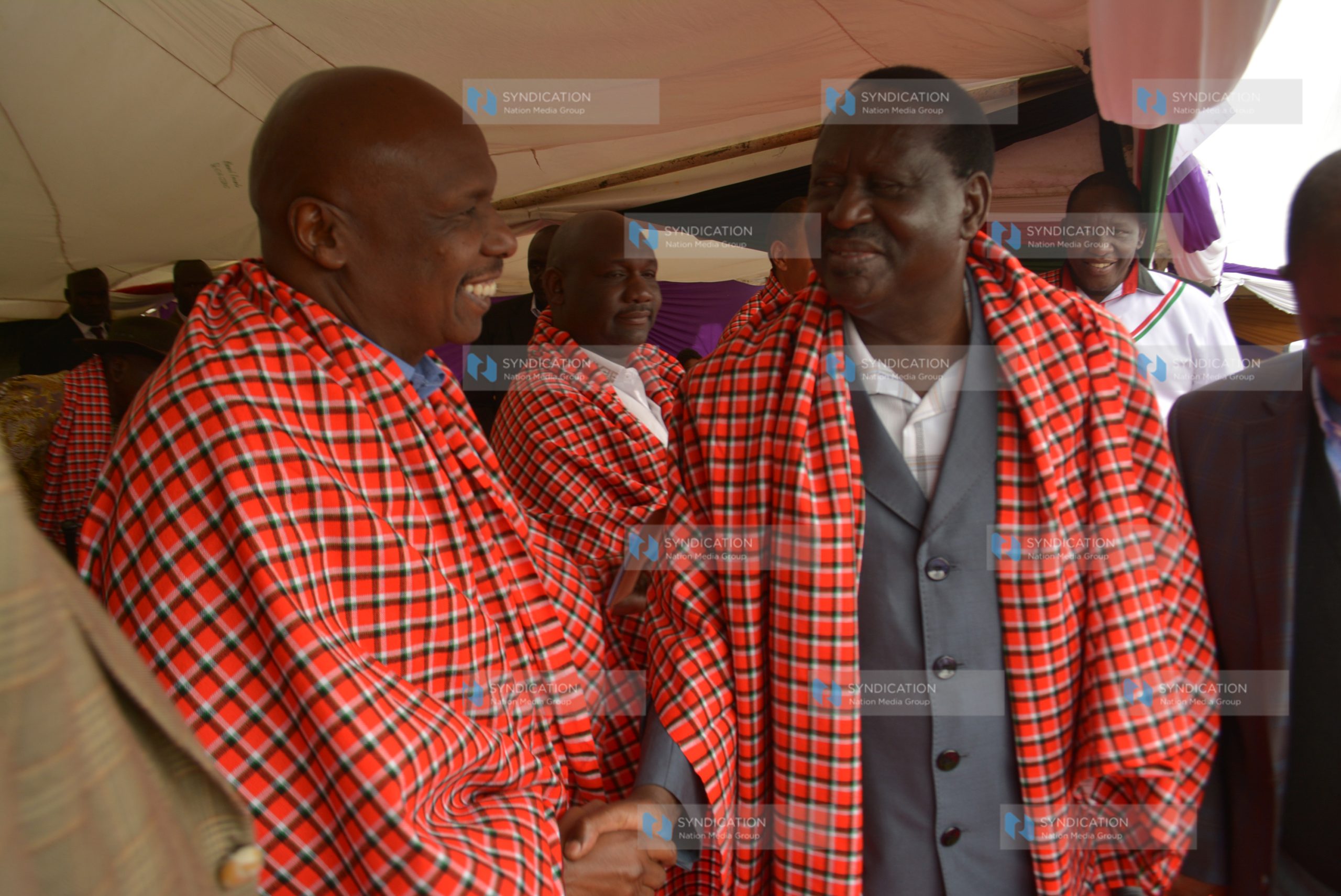 CORD leader Raila Odinga participates in Archbishop Jackson Ole Sapit’s thanksgiving prayers