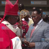 Cardinal John Njue with Internal security minister Prof. George Saitoti