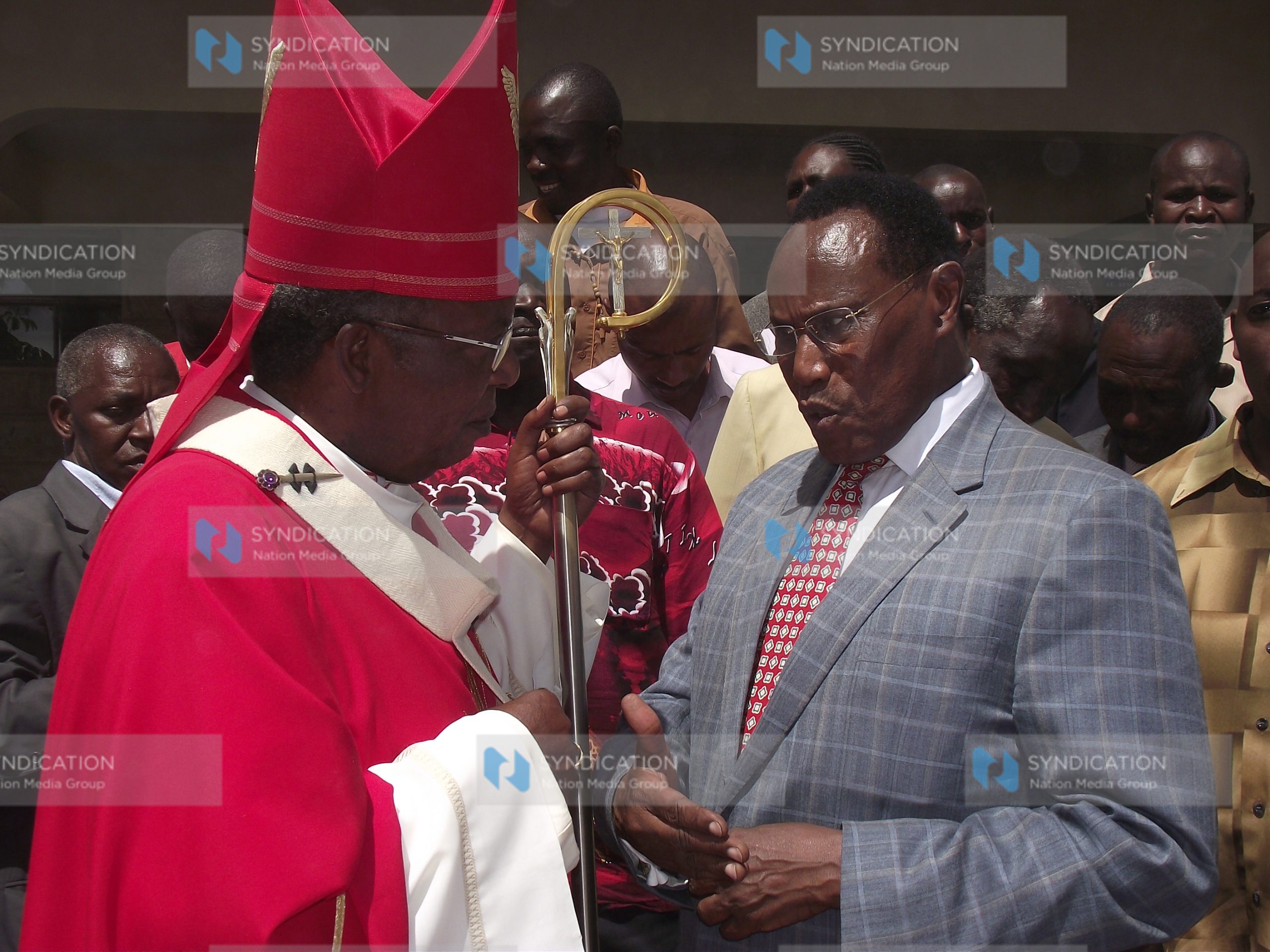 Cardinal John Njue with Internal security minister Prof. George Saitoti