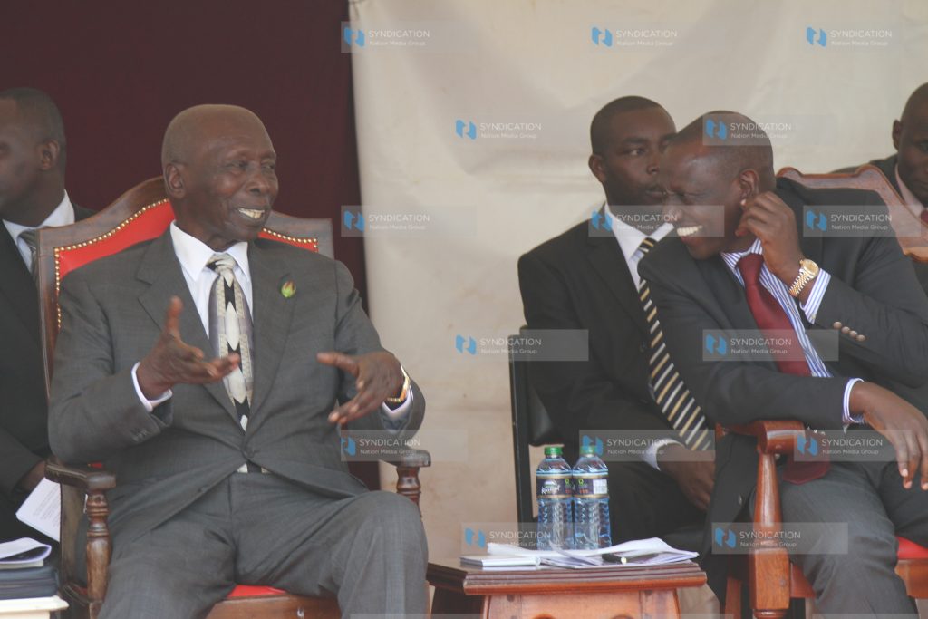 Former President Daniel Arap Moi with Deputy President William Ruto
