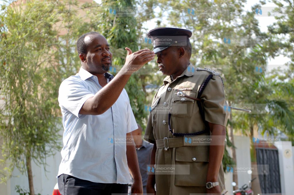 Kisauni MP Ali Hassan Joho with Nyali police station OCS Mr. Harrison Muindi