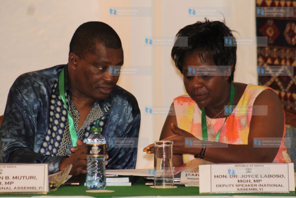 Speaker Justin Muturi and his Deputy Joyce Laboso