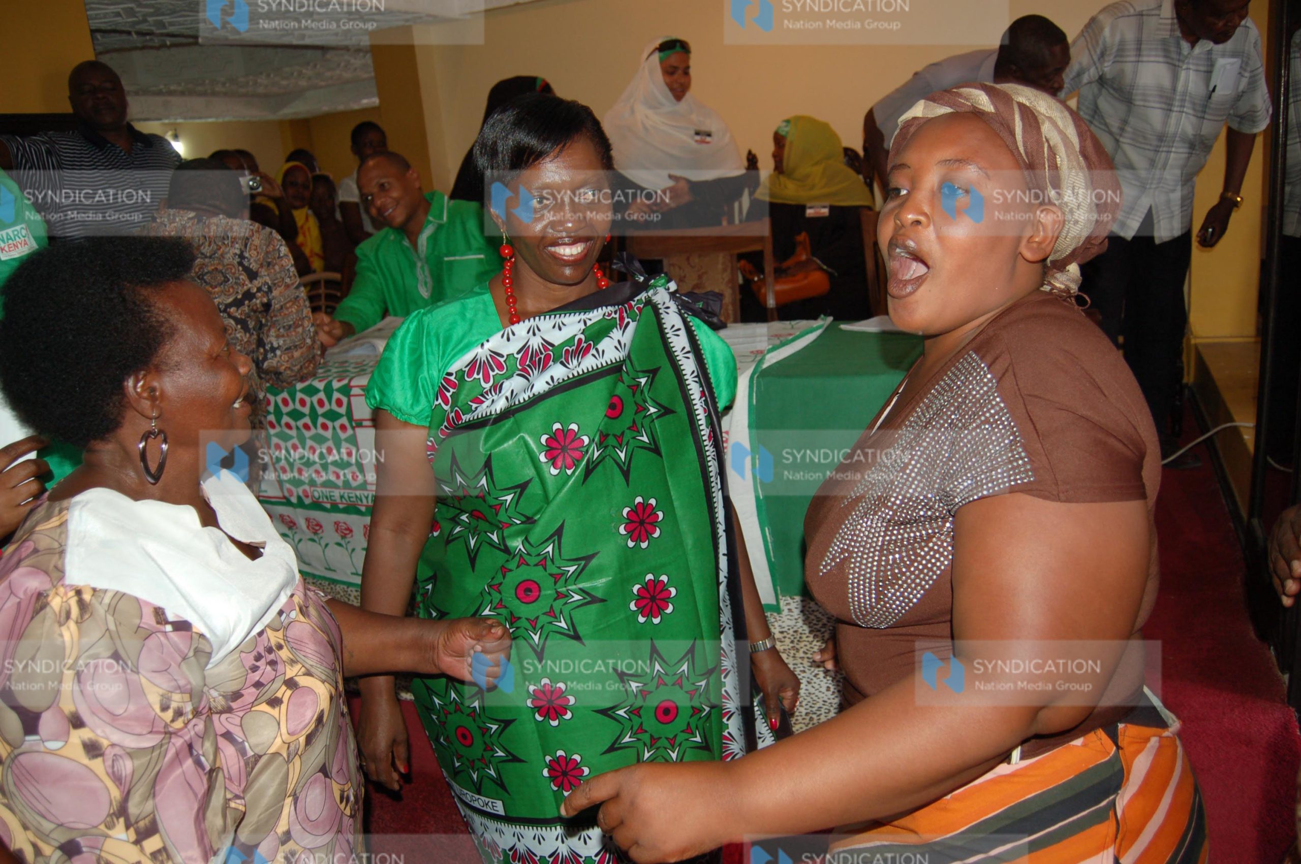 Narc-K party leader Martha Karua(center)