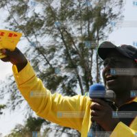 William Ruto addresses a public rally at Marereni trading center in Kilifi County
